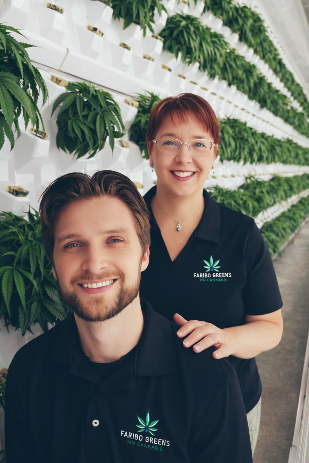 Michelle Keller and Matt Johnson in the grow room